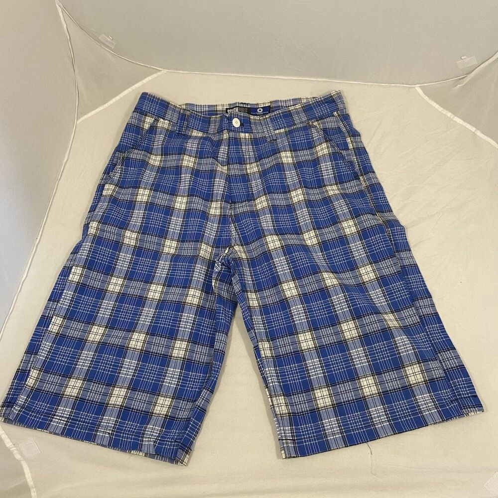 Men's Size 36 Baggy Skater Hip Hop Shorts Vintage Y2K Southpole Blue Plaid